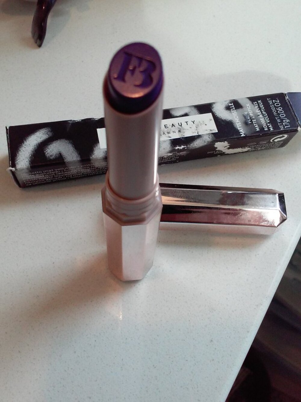 Fenty Beauty Matte Lipstick Mattemoiselle, Violet Fury